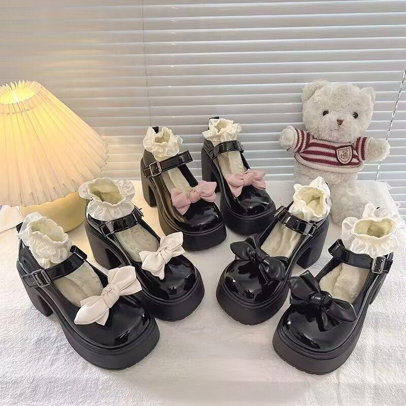 Giày Mary Jane, Phong Cách Lolita Nhật Bản Ngọt Ngào Và Ngầu, Đế Có Nơ Đế Xuồng, Giày JK, Hàng Mới Về Năm 2024, Thích Hợp Cho Mùa Hè, Phong Cách Ins 3