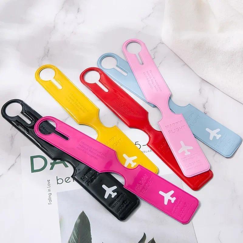 1/2pcs PVC Strip Luggage Tag Boarding Pass Portable Checked Pendant Luggage Case Anti-loss Tag Identification Tag Travel Accessory 4