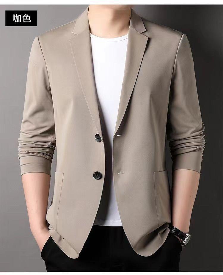 Product Introduction of Men's Ice Silk Lightweight Leisure Suit Ultra-Thin Breathable Sunscreen Top Non-Ironing Single Western Suit Jacket 23