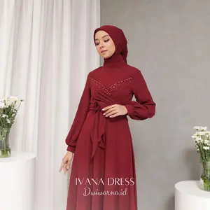 Ivana dress Kondangan By Dwiwarna Airflow Balon Kancing Muslim