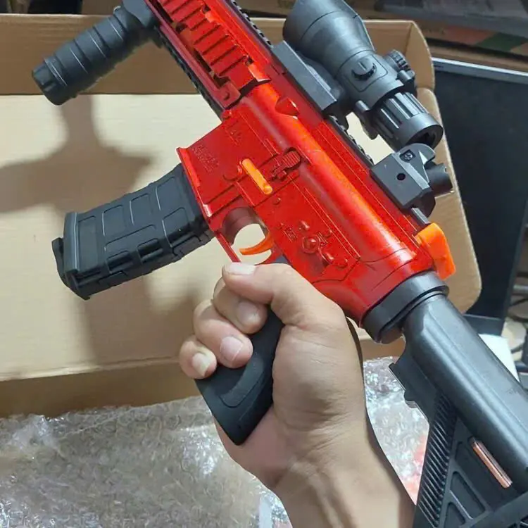 Đồ chơi trẻ em HK416(62cm) lắp ráp nhiều chi tiết Màu Xanh Đỏ - Nhựa ABS an toàn Toys 0