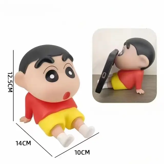 Figure Crayon Shinchan Lazy santai Phone Holder Crayon Shinchan Figure Toys Crayon Shinchan Pajangan Meja Lucu 7