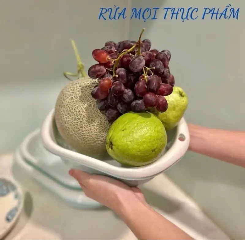 Product Introduction of Bộ thau rổ nhựa loại bầu ECOMAX cao cấp 6 món dày đẹp đựng thực phẩm rau quả - Set 3 bộ rổ nhựa bầu kèm thau 2