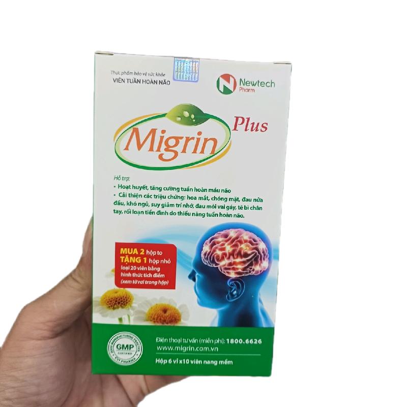 Migrin plus hỗ trợ giảm hội chứng đau nửa đầu hộp 60 viên