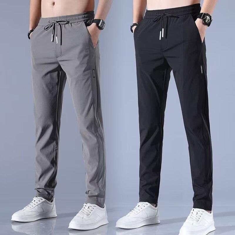 Product Introduction of Quần Dài Lụa Lạnh Mỏng Và Thoáng Khí, Trang Phục Mùa Hè, Dành Cho Nam Giới, Thời Trang Thường Ngày Dễ Phối Đồ Độ Đàn Hồi Cao, Quần Ống Đứng Ôm Sát, [Thanh Toán Khi Nhận Hàng & Hàng Có Sẵn] 15
