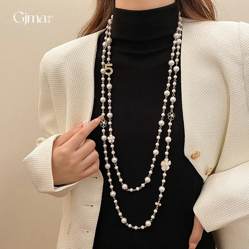 YR016 - Vòng cổ dây chuỗi ng ọc dáng dài thanh lịch cá tính phong cách hàn quốc 6