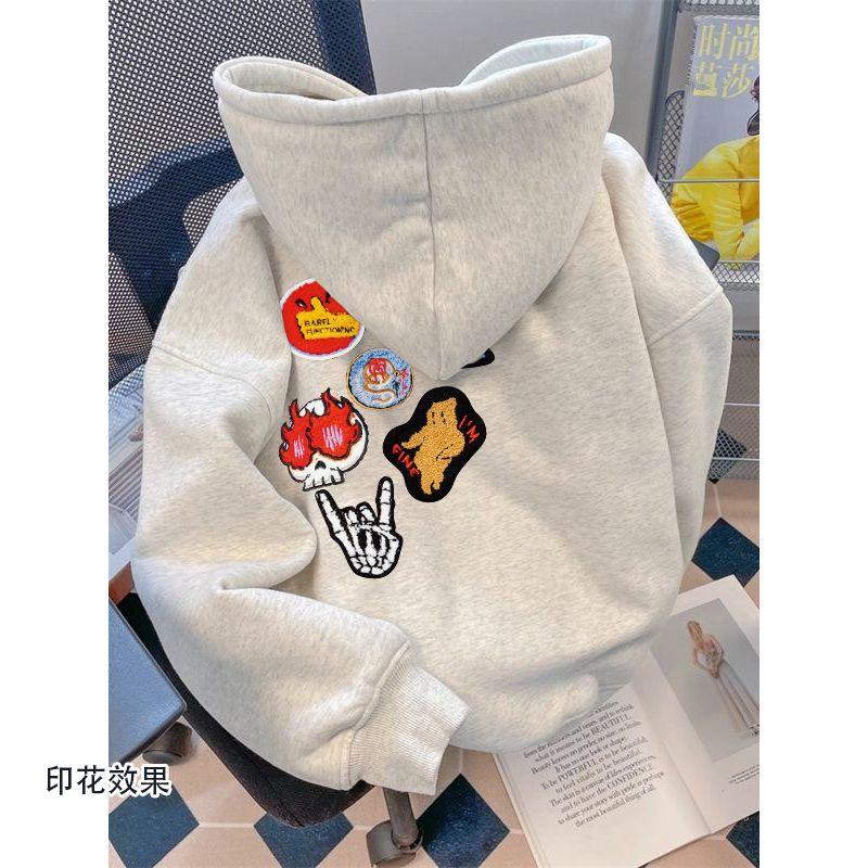 Product Introduction of Áo Hoodie Phong Cách Đường Phố Cho Nam, Phong Cách Năm Mới, In Chữ Mỹ Lót Lông Cừu, Dày Dặn, Dáng Rộng Vừa Vặn, Áo Phong Cách Ins, Dành Cho Nữ 12
