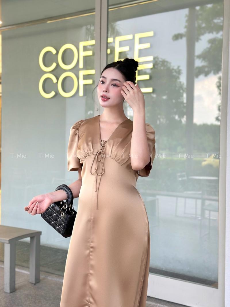 Product Introduction of T-Mie | Đầm Bầu Lụa Tô Châu Dáng Dài Sang Trọng Đi Tiệc, MD5094 Nữ Nhung phi 13