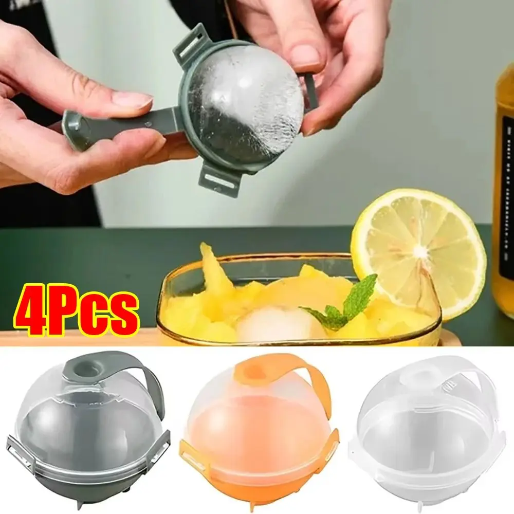 4Pcs New Round Ball Ice Ball Box Moulds Plastic 5cm Ice Mould Ice Cube Mold for Bar Tool Kitchen Gadget Accessories