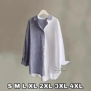 Zuzu Kemeja Big Size Wanita Jumbo Over Size Ukuran S M L XL 2XL 3XL 4XL XXL XXXL XXXXL 2L 3L 4L 5L