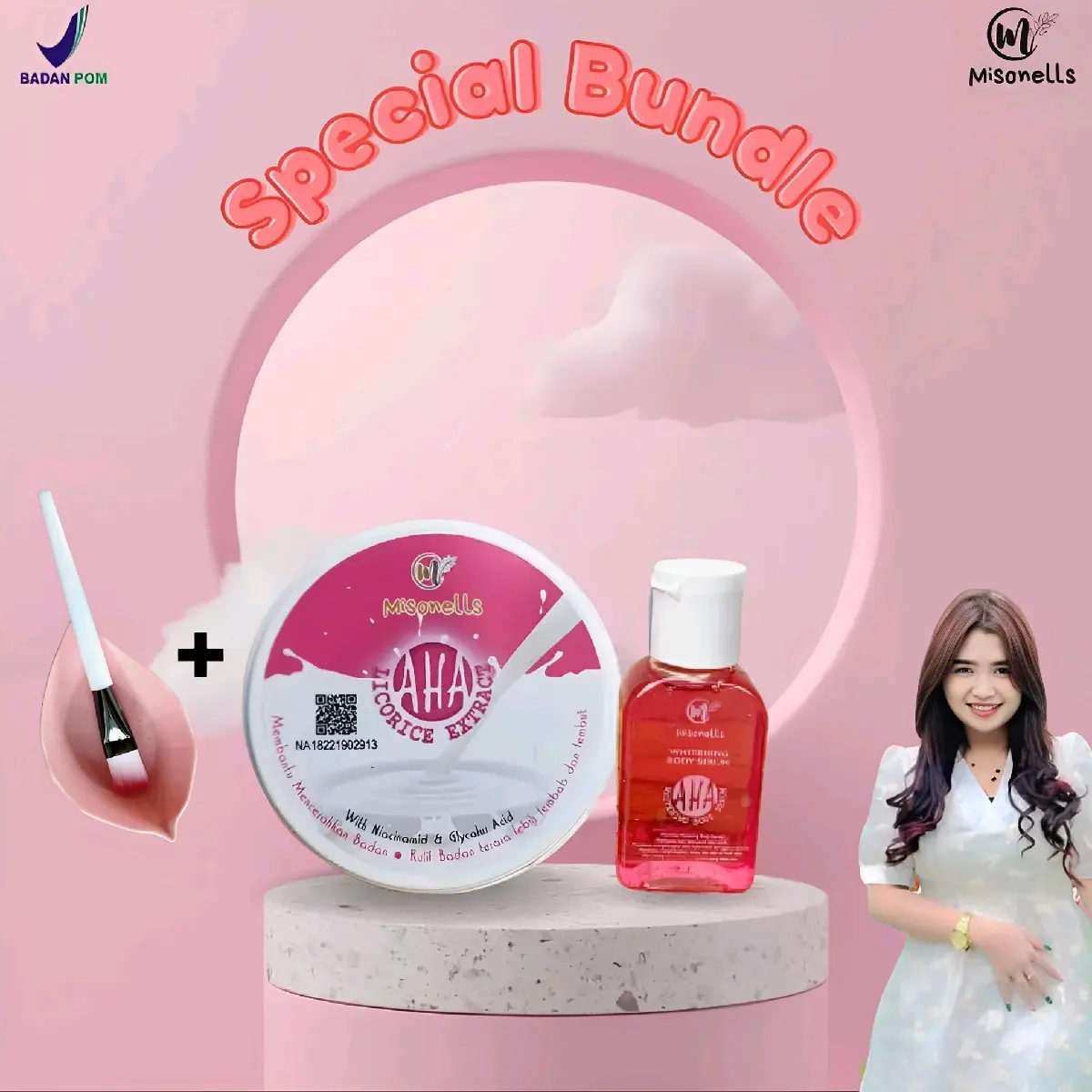 Ready Bleaching Licorice extract isi 100gr +Aha isi 30ml