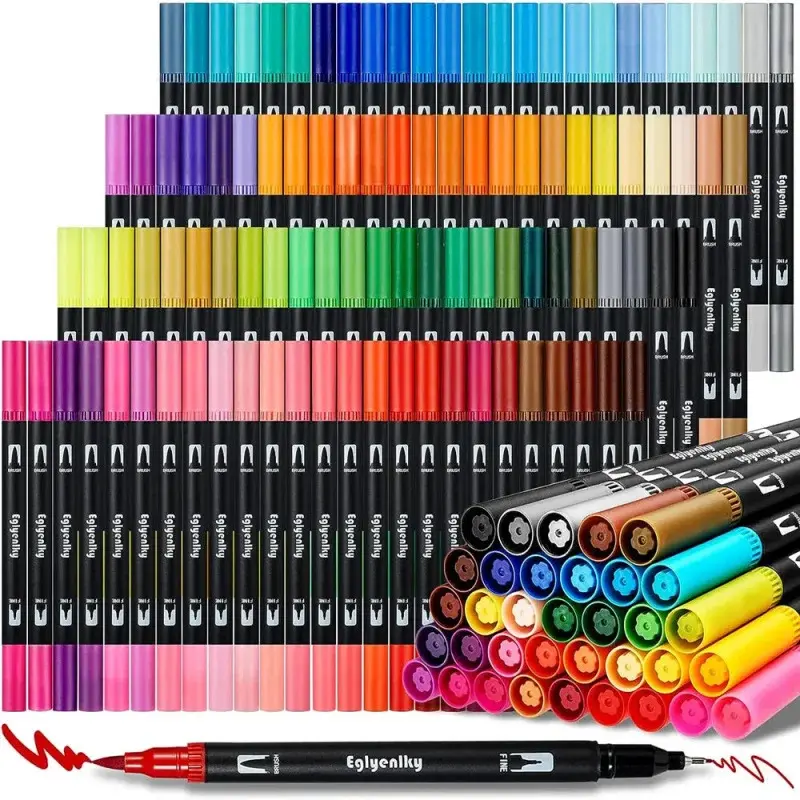 12-120 colors Dual Tip Watercolor Brush Pen Kids Adults Artist Fine Point Coloring Markers Art Supplies for Artist Painters