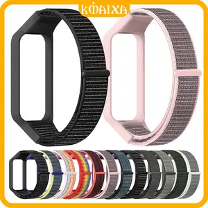 Case Strap for Mi Band 8 Active / Redmi Band 2 Bumper Screen Protector Cover Nylon Loop Bracelet Band Accessories Tali Jam Tangan Smartwatch for Xiaomi Smart Band 8 Active