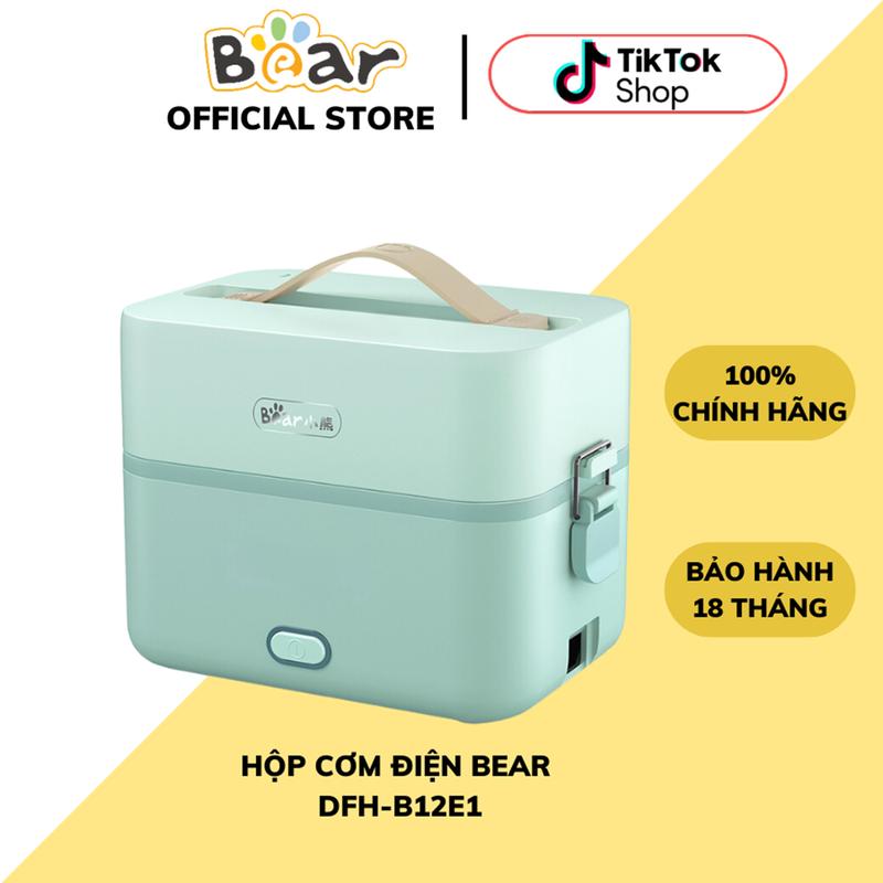Flash Sale Hộp Cơm Cắm Điện Bear DFF-B12E1 Dung Tích 1.2L Khay Inox 304 Chống Gỉ Cao Cấp 3 Ngăn Chứa Đồ Ăn Hâm Cơm - Nấu Cơm Nhỏ Gọn Tiện Lợi Thuận Tiện Mang Đi Dễ Dàng Cầm Tay Bảo Hành 18 Tháng
