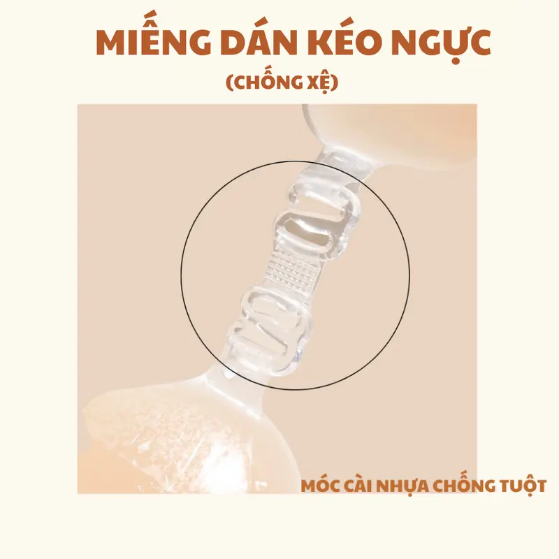Miếng Dán Nâng Nguc Silicone Cài Trước Dán Siêu Chắc Không Tuột YUKI STORE 0138 8