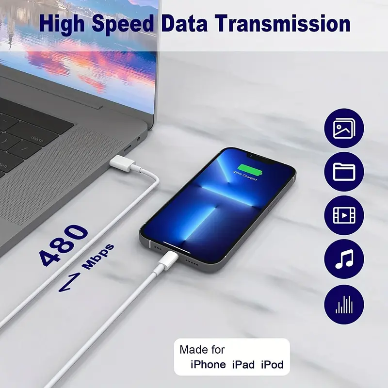 20W 6.6FT Type-C Fast Charging Cable for iPhone iPad Mini, Car Fast Charger, Phone Accessories, Mini Travel Products, Gifts For Boyfriend, Quick Charger, USB Cable, USB Charger Connector, Charger Set, Typec Fast Charging 6