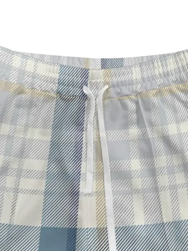 Men's Plaid Print Straight Leg Pants, Regular Fit Casual Comfy Trousers for Daily Wear, Men's Bottoms for Summer 4