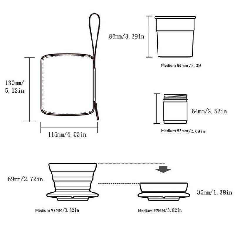 Portable Coffee Cup Set, 1 Set Outdoor Camping Coffee Maker Set, Including Coffee Pot & Filter Paper & Coffee Cup & Storage Bag, Coffee Making Tool for Outdoor Camping 2