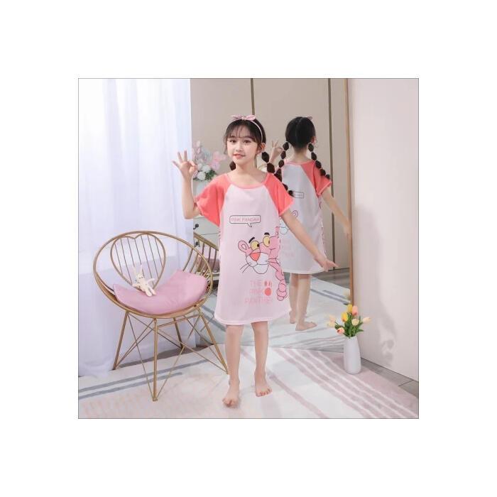 Skin-friendly Children Short Sleeve nightclothes Girls Polyester Round-Neck pyjamas for 12 - 13 years 5