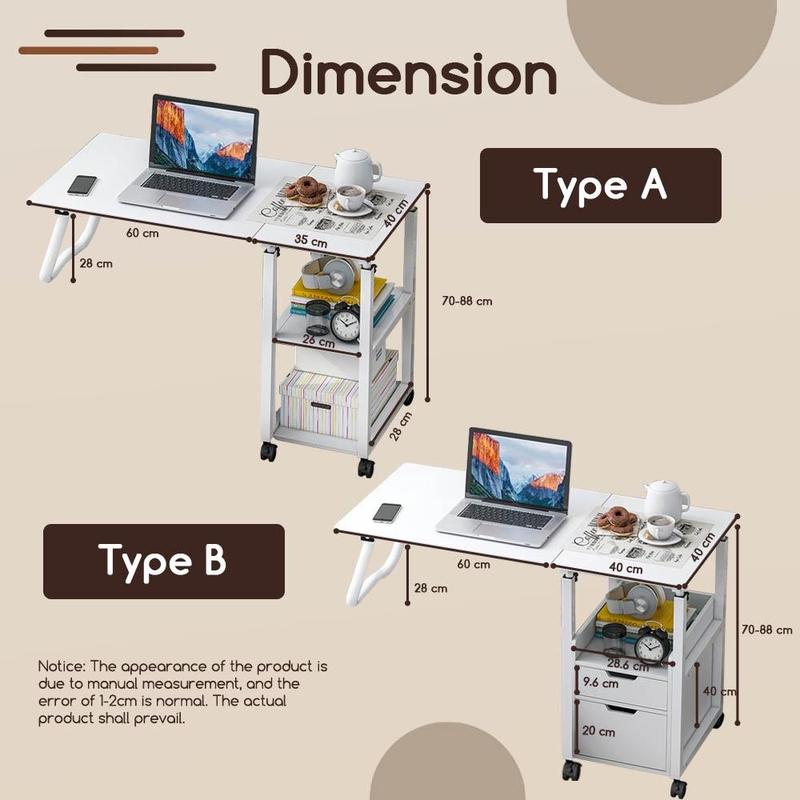 Product Introduction of Innohut 2 In 1 Trolley Foldable Table Adjustable Rack Height Cabinet Wooden Trolley Rack Trolley With Wheel Rack Meja Troli 24