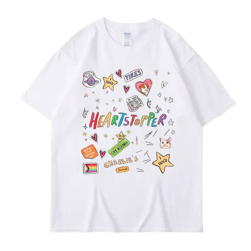 Áo Thun Phim Truyền Hình Anh Quốc ngắn Tay, Thiết Kế Heartstopper Mới, Unisex, Nick Và Charlie, Thích Hợp Mặc Mùa Hè