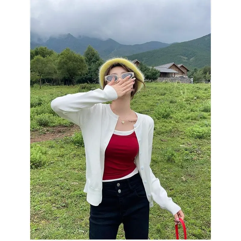 Áo Nữ Cardigan Len Mỏng Vintage Cho Nữ Thêu Nơ Mẫu Mới 2024 - Nhung, Women A413 Top 2