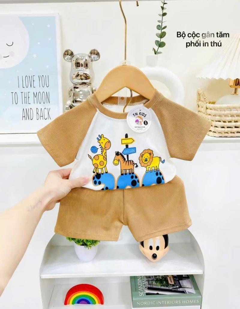 Product Introduction of Combo 6 Bộ (Mua 5 bộ tặng thêm 1 bộ bất kì) Cộc Tay tăm lạnh phối in thú. Cho Bé Trai/Bé Gái 3-16kg, Thoải Mái 6
