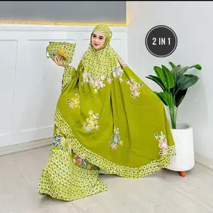 Mukena dewasa jumbo batik cap atasan bawahan rayon muslim 2in1