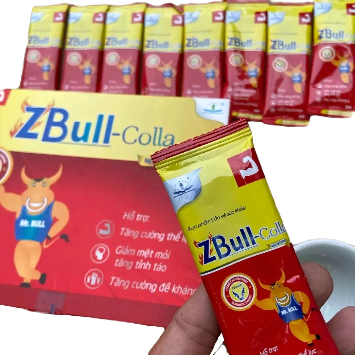 [ 1 hộp Sâm nước Zbull colla ] - Nuôi gà bằng sâm, tăng sự tỉnh táo, gom bo cấp tôc, tăng cường thể lực, bền bo giữ lực, dạng dung dịch uống,  hộp 30 gói dùng cho gà đá