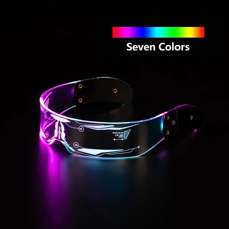 Product Introduction of Colorful Luminous LED Glasses for Music Bar KTV Neon Party Christmas Halloween Decoration LED Goggles Festival Performance Props 16
