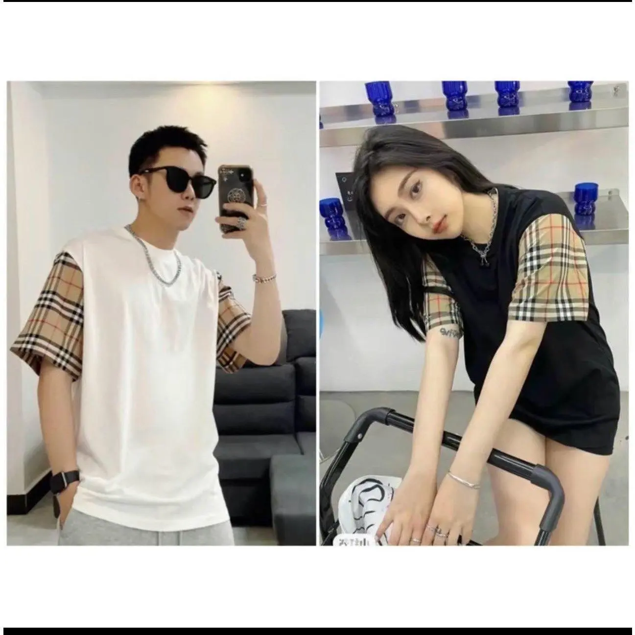 ÁO BBR phối tay kẻ chất liệu cotton co dãn 4 chiều dành cho nam nữ hot 2024