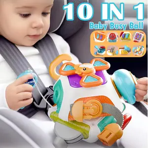 【COD】10-IN-1 Baby Busy Board Cube Mainan Sensorik Montessori Busy Cube Ball Early Learning Unlock Toy Mainan  Balita Usia 1-3 Tahun Anak Laki-laki Dan Perempuan Hadiah