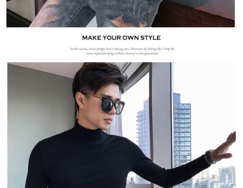 Product Introduction of Half Turtleneck Long Sleeve T-Shirt for Men, Autumn High-End Slim Fit Solid Color Mid-Neck Fleece Stretch Base Layer Pedal 24