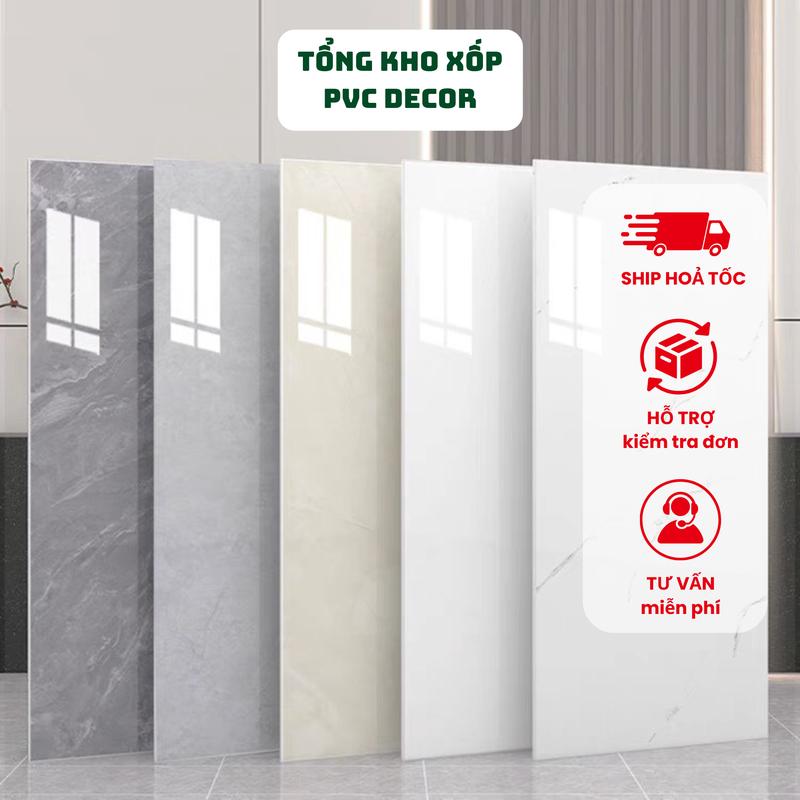 Combo 100 Miếng  Xốp Dán Tường PVC Vân Đá Hoa Cương Tráng Gương Chống Nước Siêu Bền KT 30x60cm