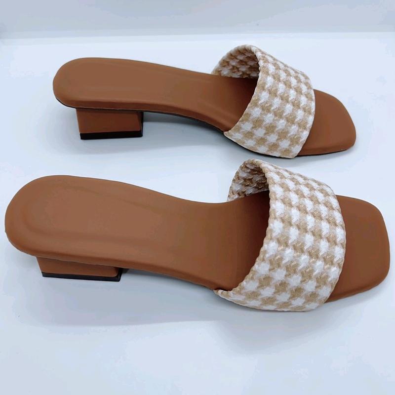DÉP CAO GÓT 3CM QUAI NGANG VẢI KIM CƯƠNG CỰC XINH MS B2 DéP Caro Nữ  Jean