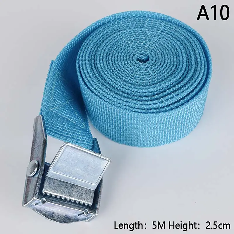 Dây Đai chở hàng, dài 5M, có khóa, đai buộc, cho xe máy, ô tô, xe đạp, dây kéo kim loại, dây đai cố định cần cẩu mạnh, cho túi Hành Lý 8