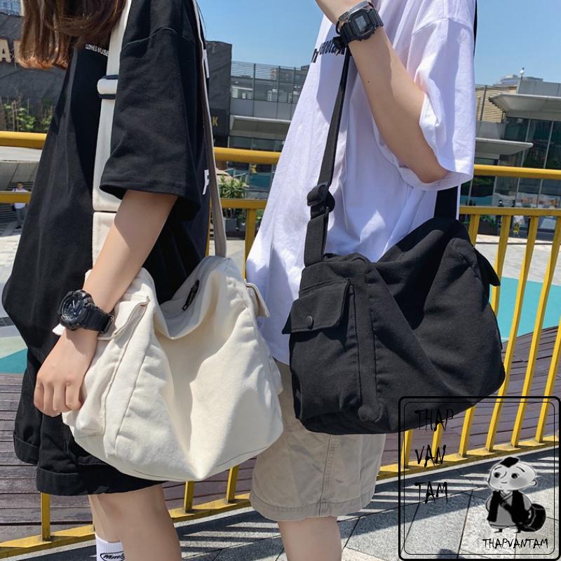 Túi Đeo Chéo , Túi  Hộp Vuông Vải Canvas Thời trang Học Sinh Đi Học Đi Chơi_TVT Bag Đeo Vai Tote Chữ Nhật 0