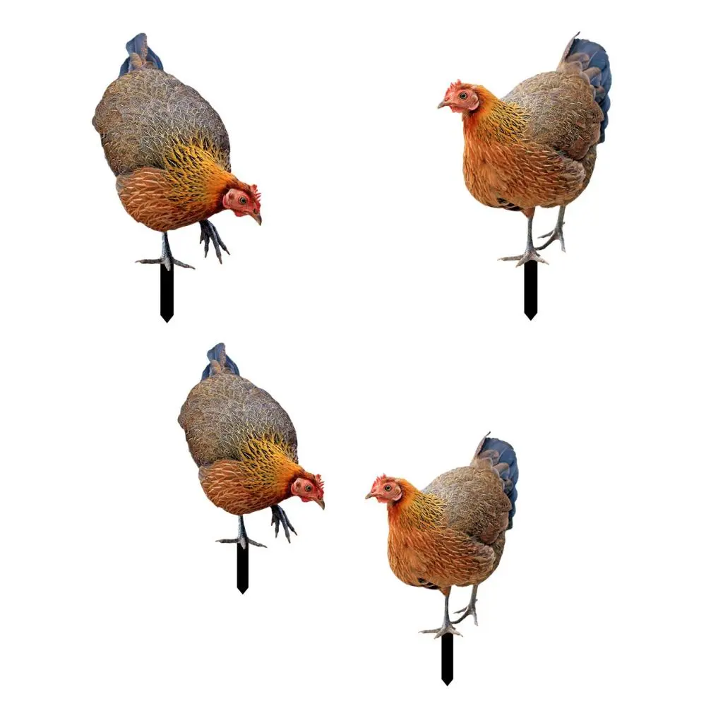 Animal Statue Stakes Realistic Chicken Sculpture Hen Decorative Easter Decor Gift Garden Rooster Stake for Outdoor Courtyard Farm Pathway