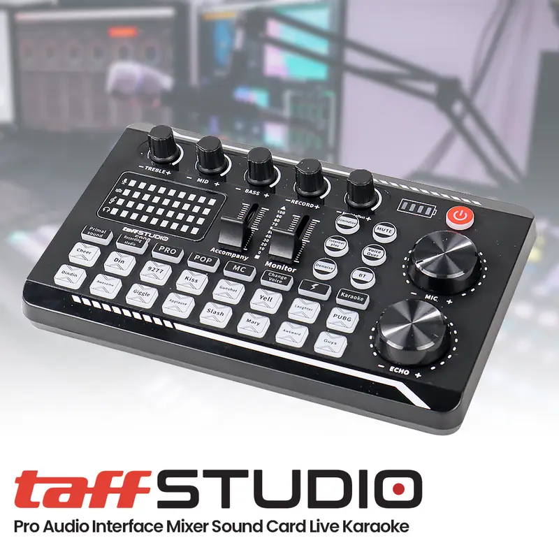 TaffSTUDIO Pro Audio Interface Bluetooth Mixer Sound Card F998 Live Broadcast Karaoke - F998 7