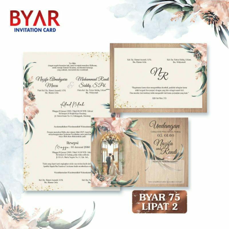 Undangan Pernikahan Kekinian BYAR 75 Elegan Modern Paket Lengkap 100 PCS Gratis Label & Plastik - JanjiKita | Default