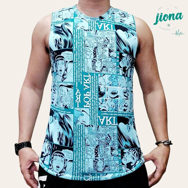 Product Introduction of Men'S Sleeveless T-Shirt Vest Magazine Print Edition, Fashionable, Loose, Daily Street Vest Top 13