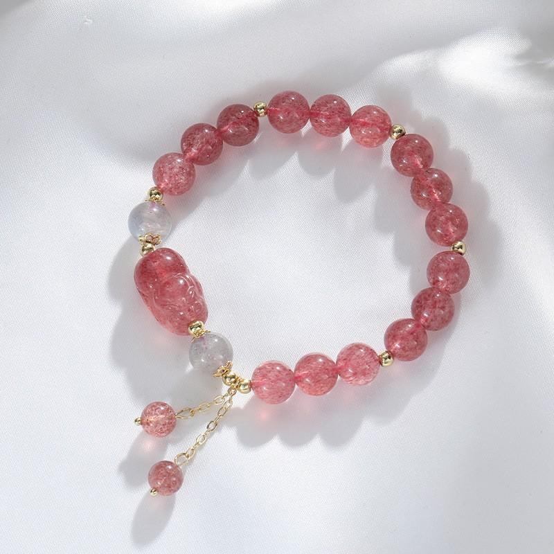 Product Introduction of Natural Crystal Bracelet Women's Design Hetian Jade Girlfriends' Bracelet Elegant Bracelet High-Grade Light Luxury Bracelet Wholesale 6