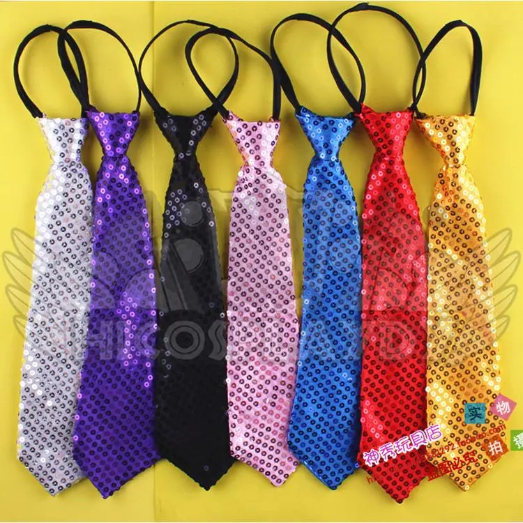 hiCosplaydy Kids Party Creator Sequin Tie Gold