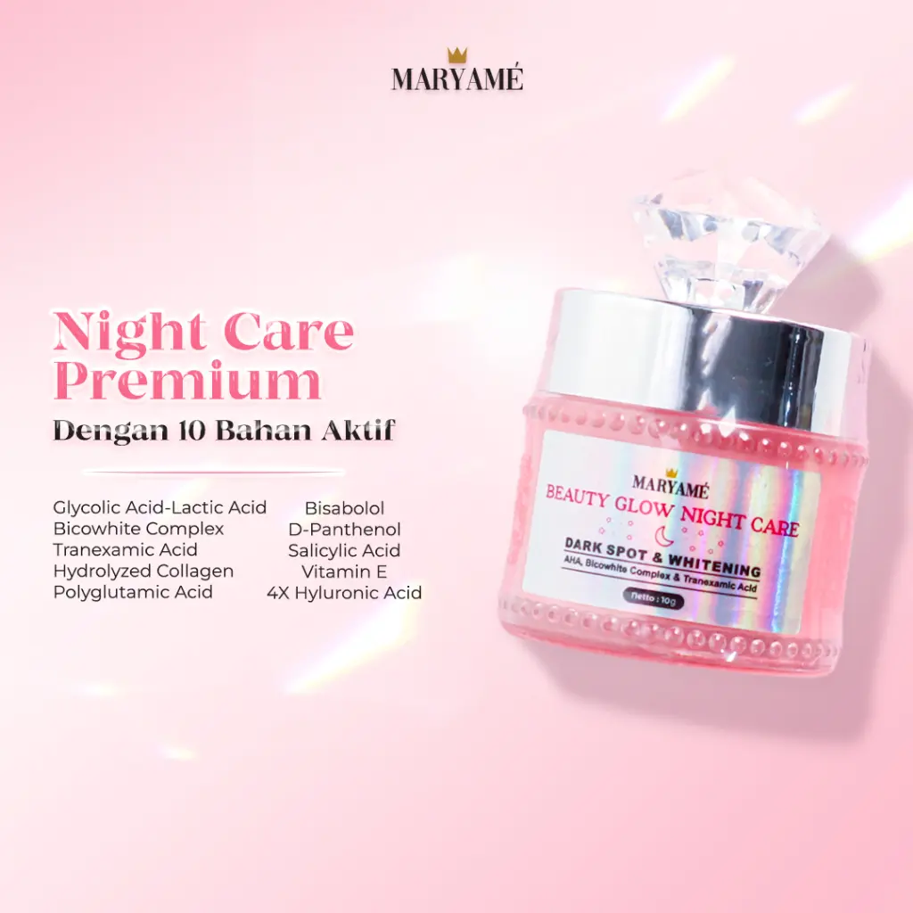 Maryame Beauty Glow Night Care - Krim Malam Maryame Beauty Perawatan Wajah Mencerahkan Glowing Moisturizer