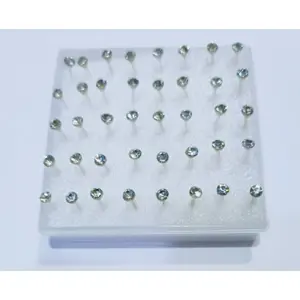 GROSIR_ grosir  Anting putih kecil permata plastik isi 15 pasang