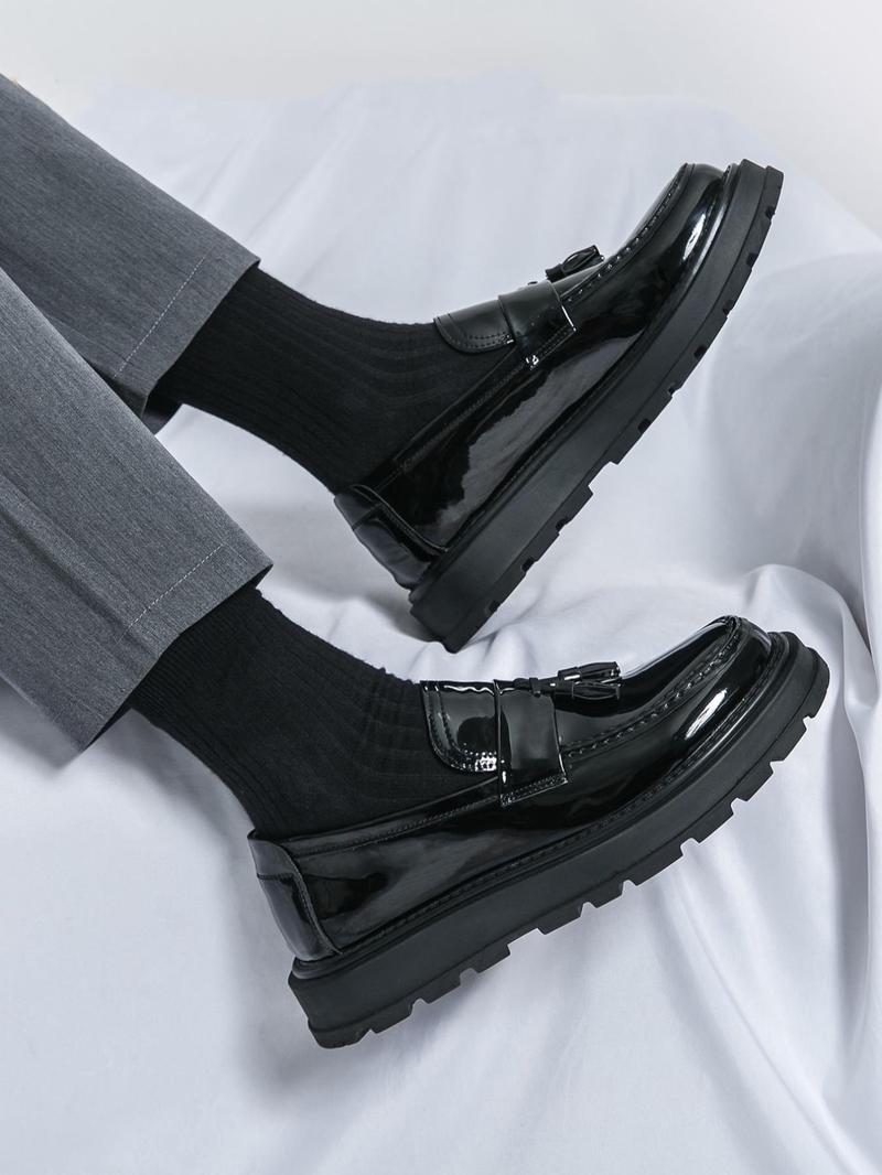Product Introduction of Men's Business Style Solid Color  Dress Shoes, Fashionable Round Toe Shoes for Work Office, Casual Trendy Shoes for Daily Wear 8