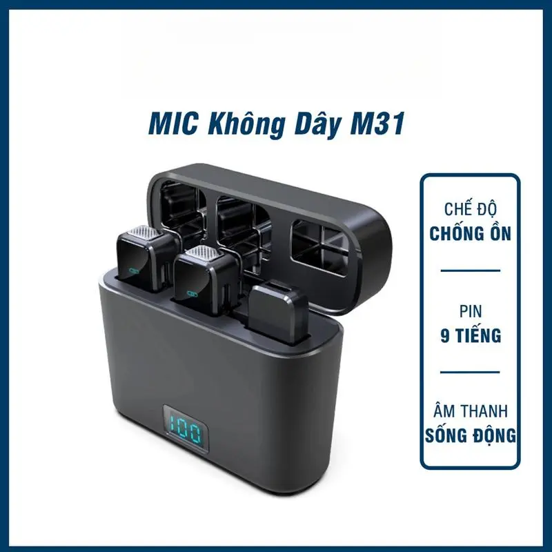 Micro Nhiếp ảnh Âm Thanh Không Dây Thâm31, Micrô Ghi Âm / Tắt, Bộ Lọc Tiếng Ồn, Thích Hợp Để Quay Video, Vlog, Phát Trực Tiếp TikTok