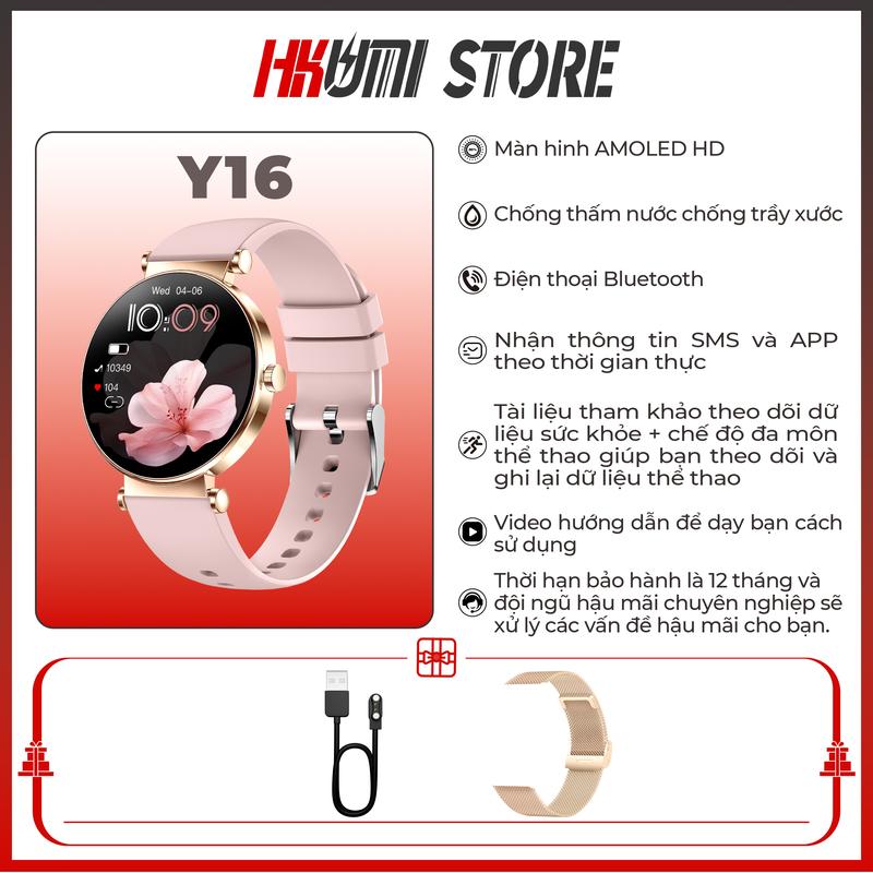 2025 Đồng Hồ Thông Minh Y16, Dành Cho Nữ, Với Theo Dõi Nhịp Tim, Màn Hình 1.32 Inch, Được Thiết Kế Theo Hợp Kim Đồng hồ thông minh, có chức năng như theo dõi giấc ngủ, theo dõi thể thao, Đếm bước đi, thời trang đồng hồ smart watch