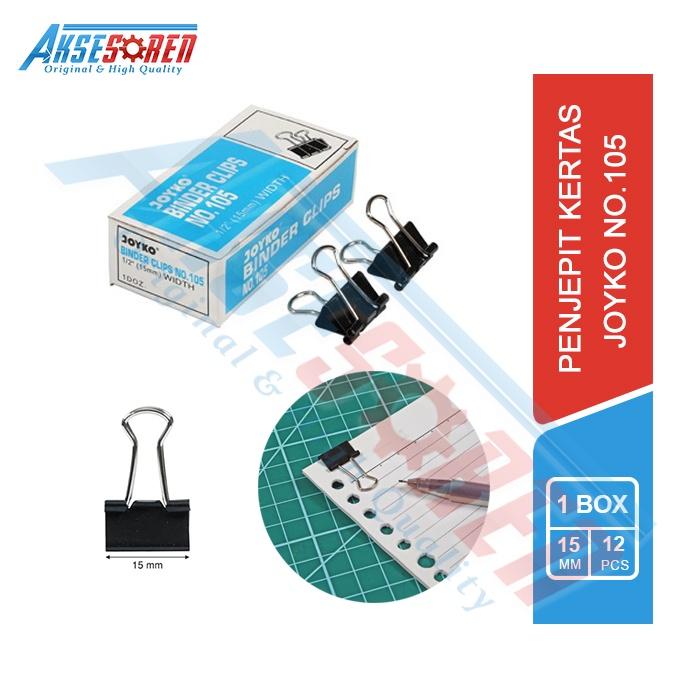 Gambar PENJEPIT KERTAS KLIP JOYKO NO 105 [1 BOX/12 PCS] / BINDER CLIPS  KECIL / PAPER CLIP / JEPIT LEMBARAN KERTAS / JEPITAN KERTAS WARNA HITAM MINI / ALAT PENJEPIT MAKALAH JOYKO dari Gratulis Kab. Indramayu Tokopedia