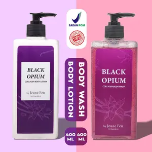 PAKET BUNDLE ! JEUNE FEN Black Opium Collagen Body Lotion & Body Wash Mandi Pencerah Soap Hand Tubuh Hitam